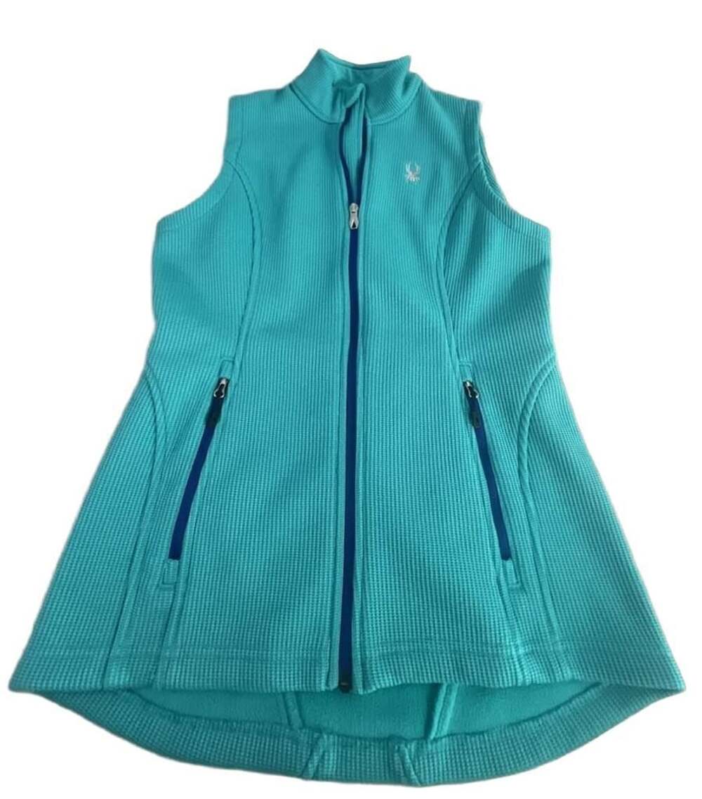Spyder Fleece Full Zip Vest Size US M (EU 10-12) Turquoise Blue
